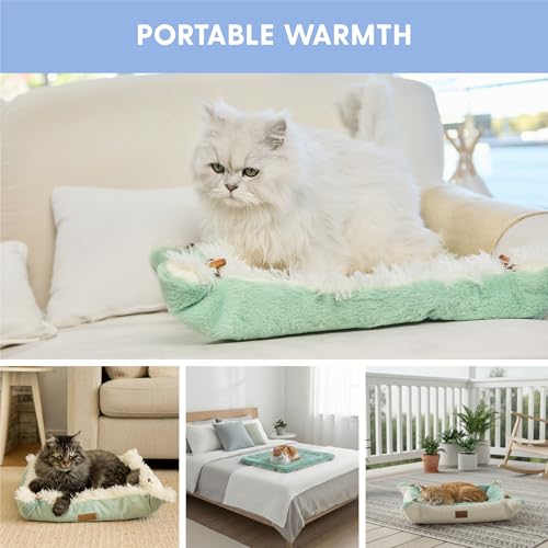 Self Warming Heated Cat Bed Mat (Light Green)