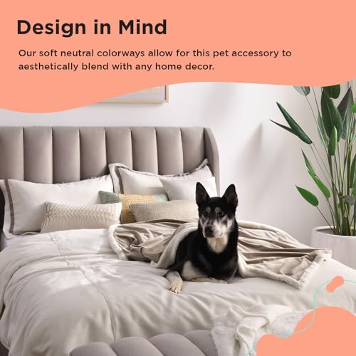 Premium Self Warming Ilan Microfiber Faux Fur Pet Throw Blanket 40x50 in Wheat