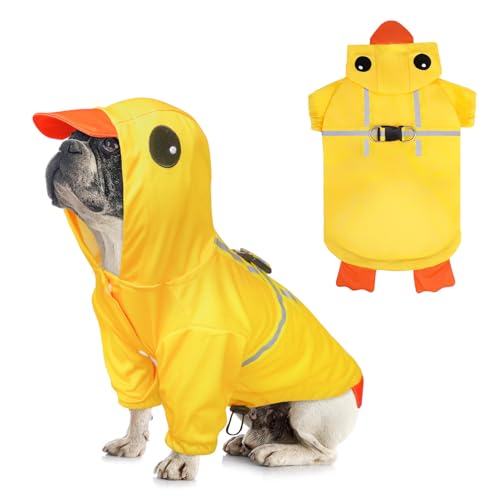 Dog Raincoats for Small Dogs (Yellow Duck / S(Back 13.2", Chest 18.5", Neck 13.9"))