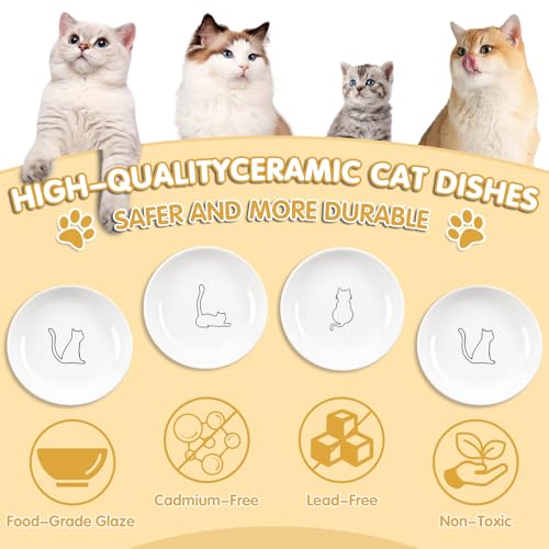 6 Pack Cat Food Bowl (White-B)