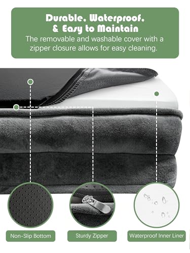 Orthopedic Dog Bed with Sides (48.0"L x 35.0"W x 8.0"Th / Dark Grey)