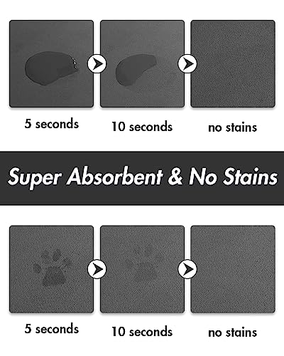 Absorbent Pet Feeding Mat (DARKGREY / 12"x19")