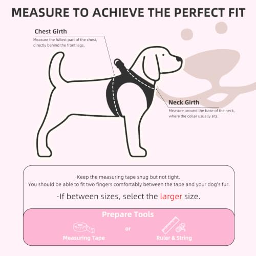 Dog Harness Collar and Leash Set No Pull for Small Medium Sized (Pink / S (CHEST 14.5"-16"))