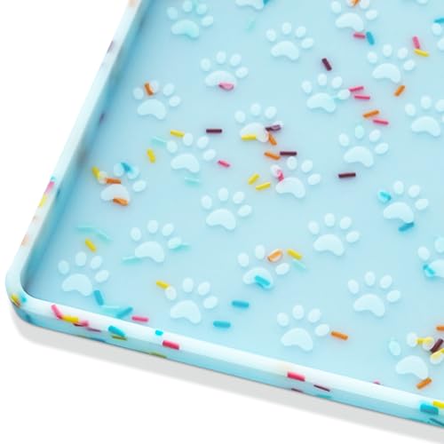 Dog Food Mat Anti (24.5"L x 16.5"W / Donut-Blue)