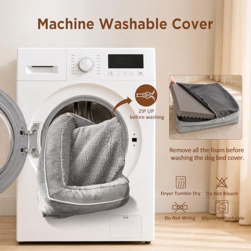 Waterproof Orthopedic Dog Bed for Extra Large Dogs (42.0"L x 30.0"W x 8.5"Th / Grey)