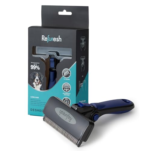 Deshedding Dog Brush for Long Hair (Large / blue)