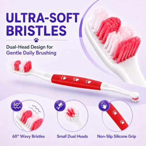 Dog Toothbrush (Red / 1 Count (Pack of 1))