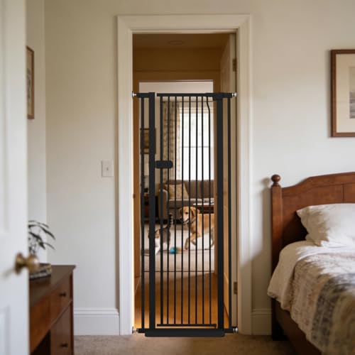 Extra Tall Cat Gate 61.02" High 26.18" (61.02" H-black / 26.18"-29.91" W)