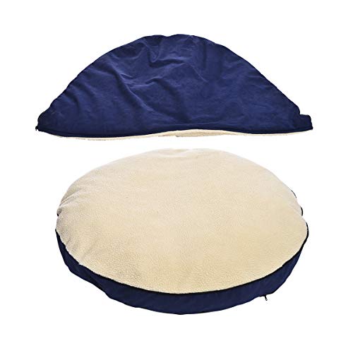 AmazonBasics Pet Cave Bed for Dogs and Cats (Blue / Large (Pack of 1))