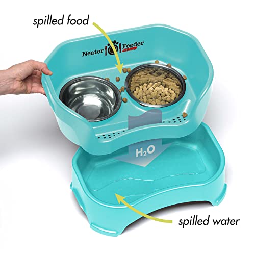 Neater Feeder Deluxe Mess (Large + Standard Bowl / Aquamarine)
