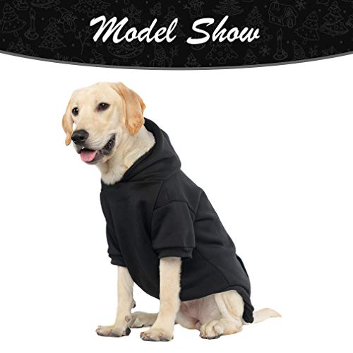 Dog Hoodie for Large Medium Small Dogs (Black / Large)