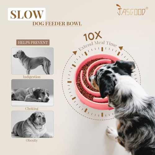 Slow Feeder Dogs Bowl for Large Medium Dogs (Large / D-Pink)