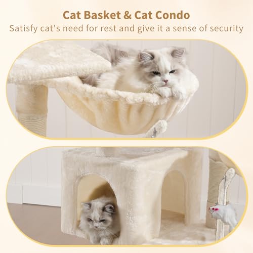 Cat Tree with Toy (43.3 inch / Beige)