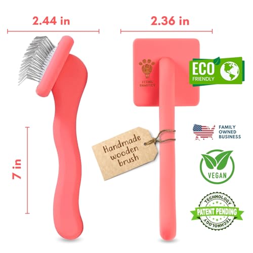 Slicker Brush for Dogs (Coral / Flat Small)