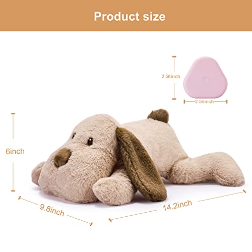 Puppy Heartbeat Toy for Anxiety Relief Dog Behavioral aid Toy for Puppies Sleep Aid Separation Anxiety Soother Cuddle (Brown)