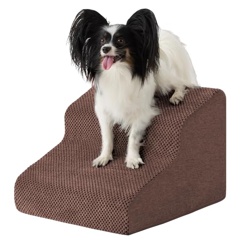 Dog Stairs for Small Dogs 11.5’’ H (Brown / Standard 15.5''x15''x11.5'')