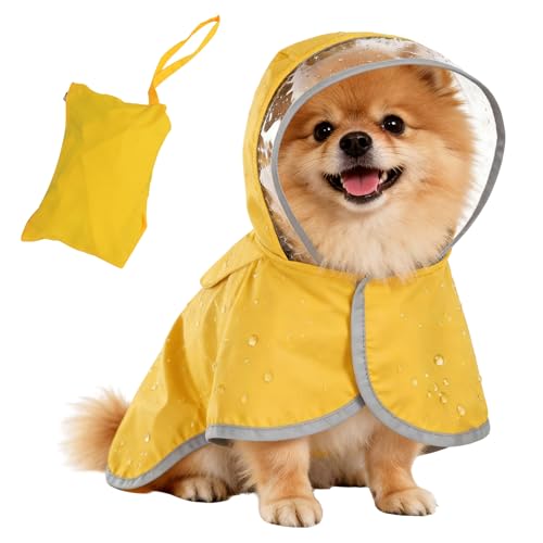 Dog Raincoat Adjustable Dog Rain Jacket (S)