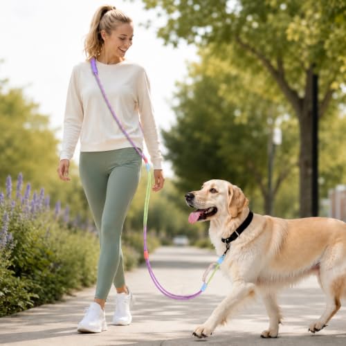 Hands Free Dog Leash (Purple green / 6.5 FT)