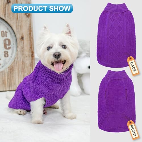 Turtleneck Dog Sweater (X-Small / Purple)