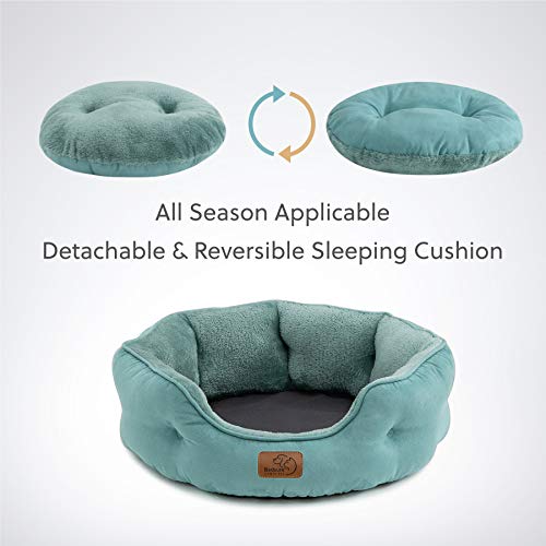 Small Dog Bed Washable (20"L x 19"W x 6"Th / Washed Blue)