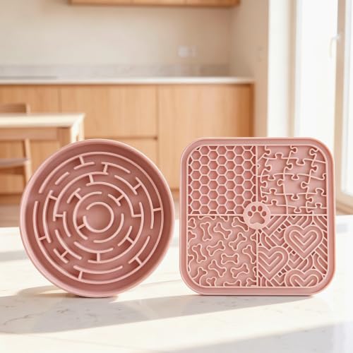 Dog Lick Mat for Anxiety Relief (Pink+Pink)