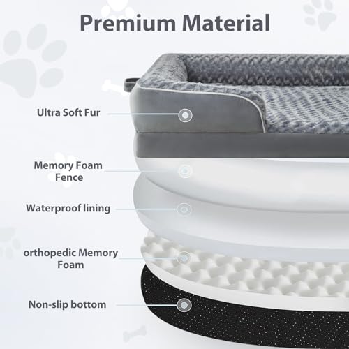 Orthopedic Washable Human Dog Bed for Adult & Dog Cozy Sleep (71.0"l X 46.0"w X 7.0"th / Grey)