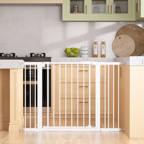 29.7" 46" Baby Gate for Stairs (White / 29.7-46"Wide,30"Tall)
