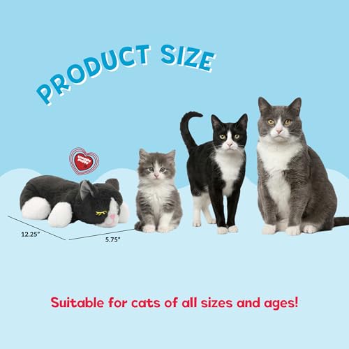 Snuggle Kitty Heartbeat Cat Toy (Grey & White)