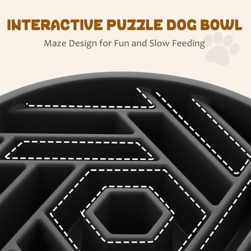 Slow Feeder Dog Bowl (grey)
