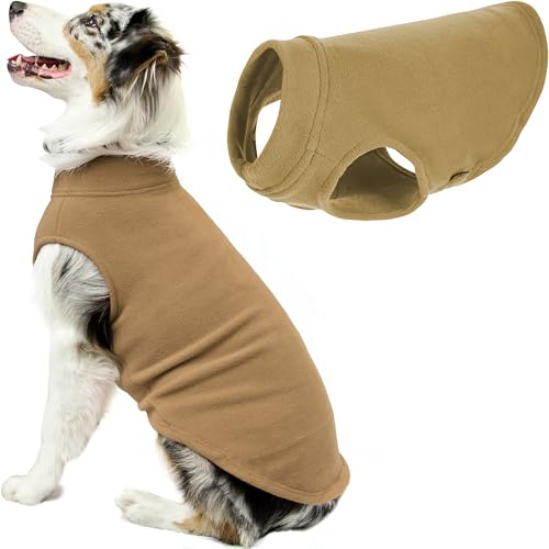 Stretch Fleece Vest Dog Sweater (3X-Large Length (20.5") / Sand)