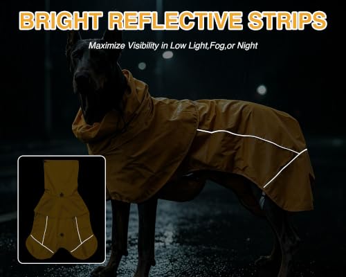 Dog Raincoat with Hood (yellow (Mesh Lining) / L)