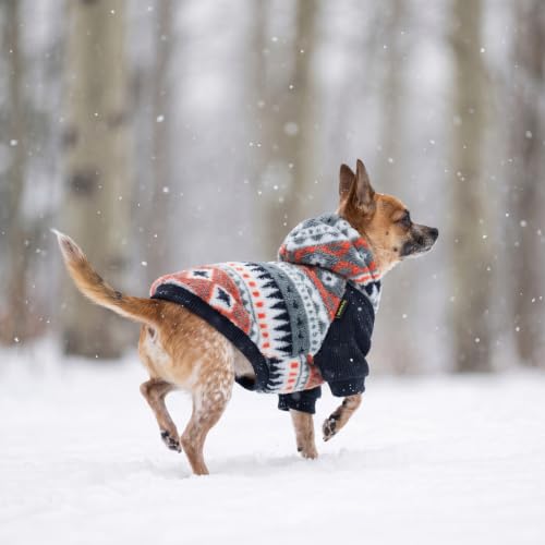 Geometric Stripe Fleece Dog Hoodie (XX-Large / Blue-Grey)