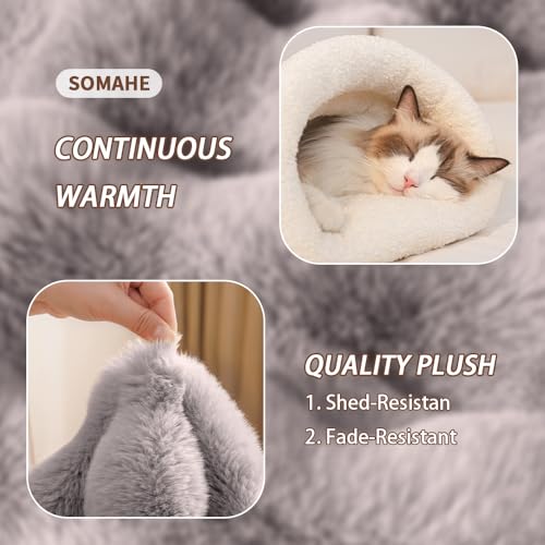 Cat Sleeping Bag for Indoor Cats (21.0"L x 17.0"W x 3.0"Th / Grey)