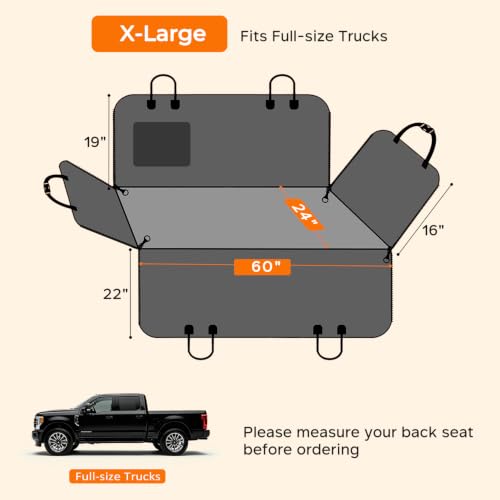 XL Dog Seat Cover for Full (All Black / XL - 60" Length)