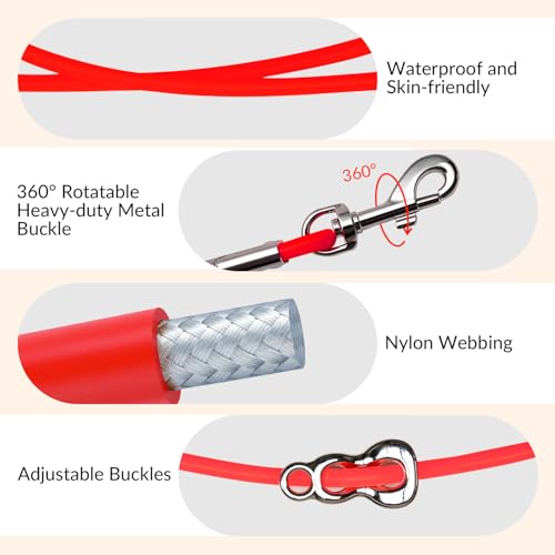 8.2ft Hands Free Dog Leash (Red)