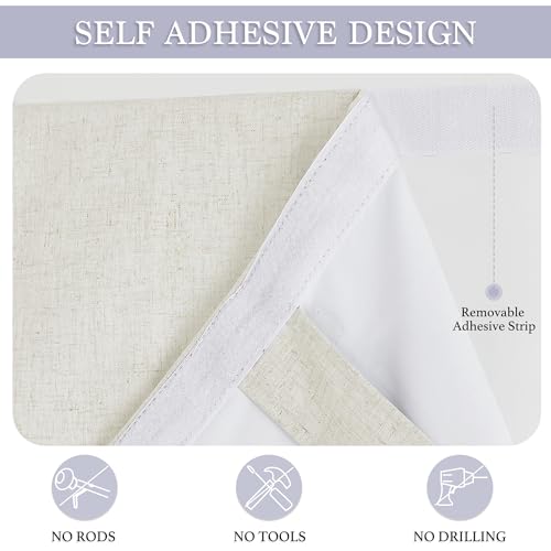 Natural Linen Textured French Door Window Curtains 100% Blackout (Linen / 34"W x 69"L (Pack of 1))