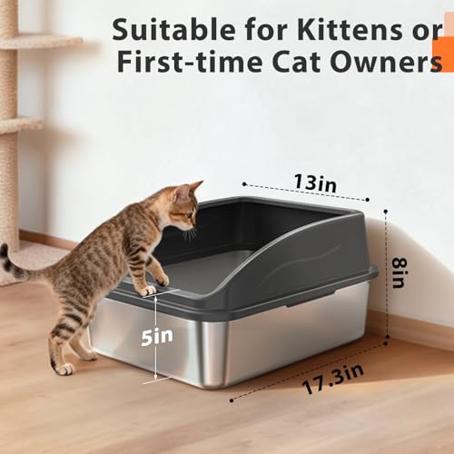 Stainless Steel Litter Box (Dark Grey / Small)
