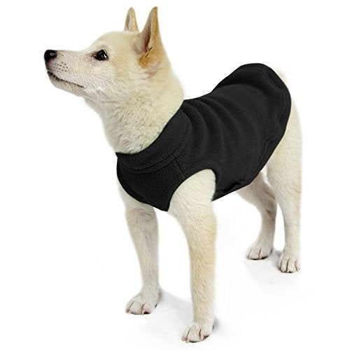 Stretch Fleece Vest Dog Sweater (Small Length (9") / Black)
