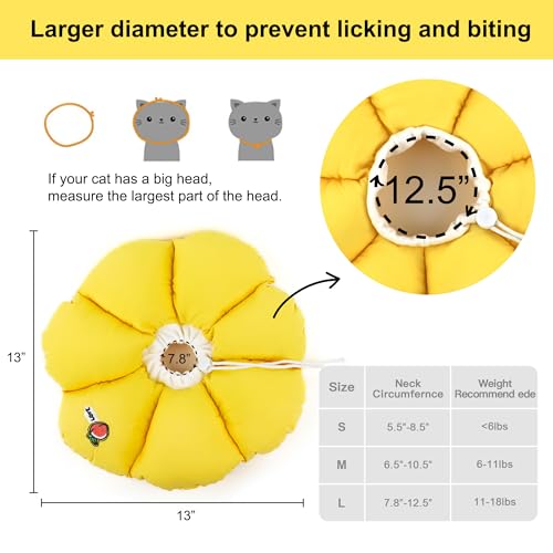 HiDREAM Cat Cone Collar (Small / Yellow flowers)