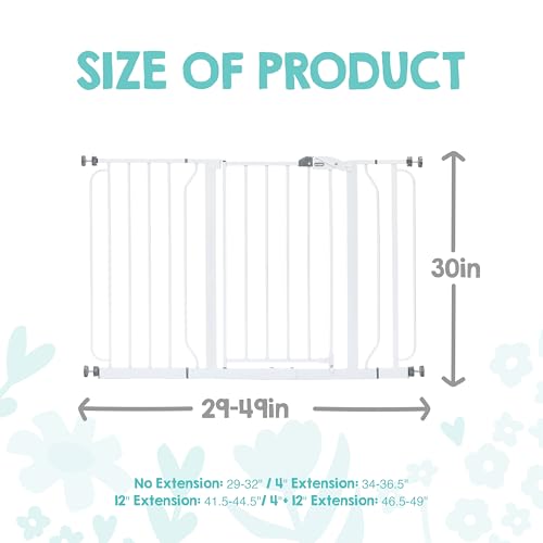 Safety 29" 49" Extra Wide Baby Gate (White / 29-49"W x 30"H)
