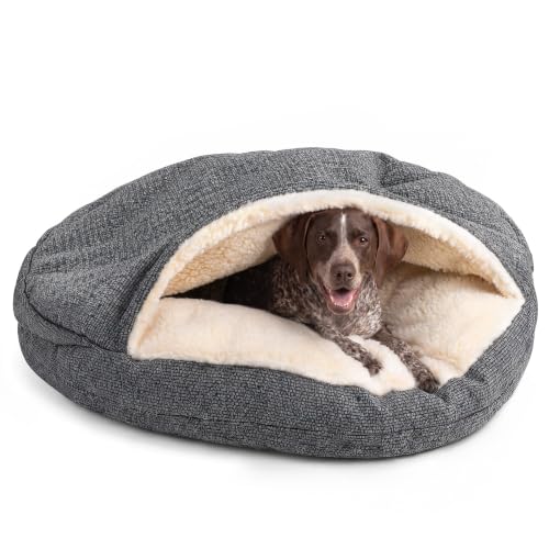 Cozy Cave Dog Bed (45.0"L x 45.0"W x 8.0"Th / Merlin Pewter)