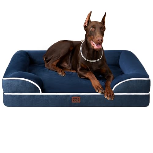 Orthopedic Dog Beds for Extra Large Dogs (Navy / 52.0"l X 41.0"w X 8.0"th)