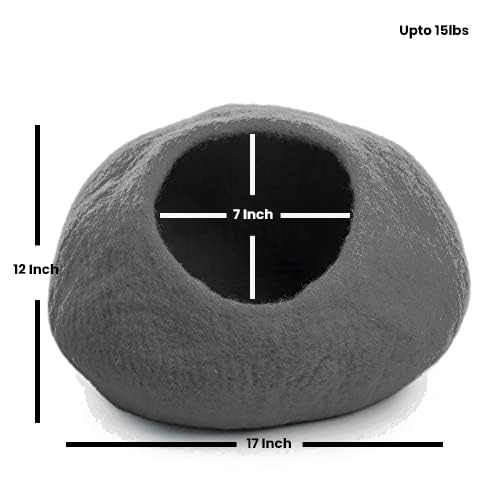 Luxurious Merino Wool Cat Cave (Grey Plain)