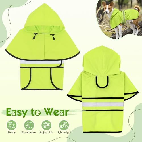 Reflective Waterproof Dog Raincoat (X-Large / Green)