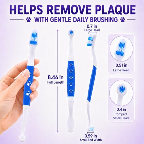 Dog Toothbrush (Blue / 1 Count (Pack of 1))