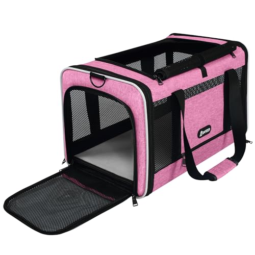 Cat Carrier 18x11x11 Delta Airline Approved (Pink / 18.0"L x 11.0"W x 11.0"H)