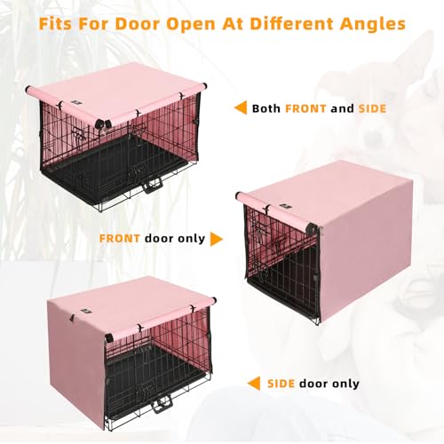 Dog Crate Cover Waterproof Kennel Cover (42.9"L x 28.3"W x 30.3"H / Pink)
