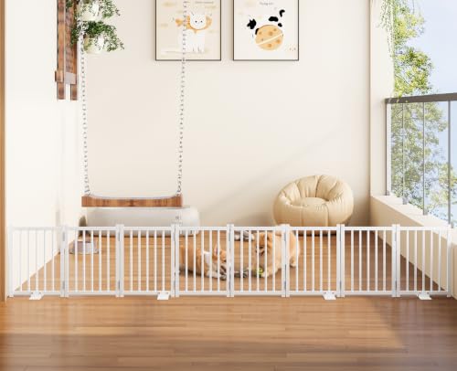 Short Dog Gate Indoor (White / 8 Panel-16''H, Up to 96’’ W)
