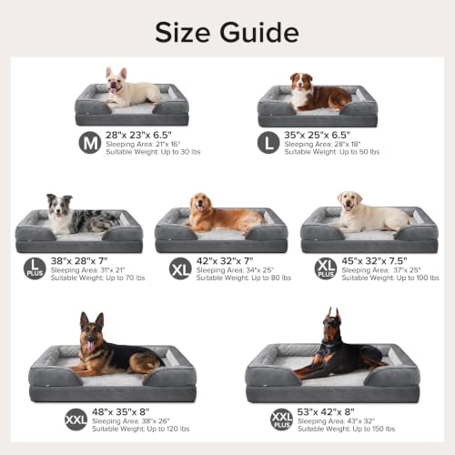 Orthopedic Medium Dog Beds for Medium Dogs (M (28"x 23"x 6.5") / Grey)