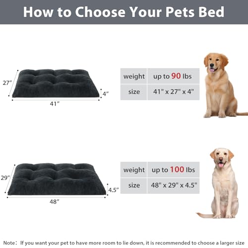 Dog Beds for Large Dogs (Navy / XL(41x27 inch))